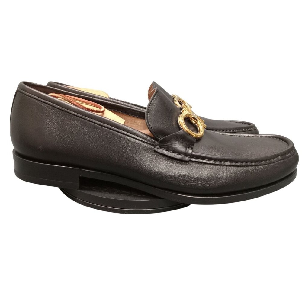 SALVATORE FERRAGAMO ITALY Rolo Black Leather Bit Loafer Mens 11.5 NEW IN BOX! - Picture 8 of 14
